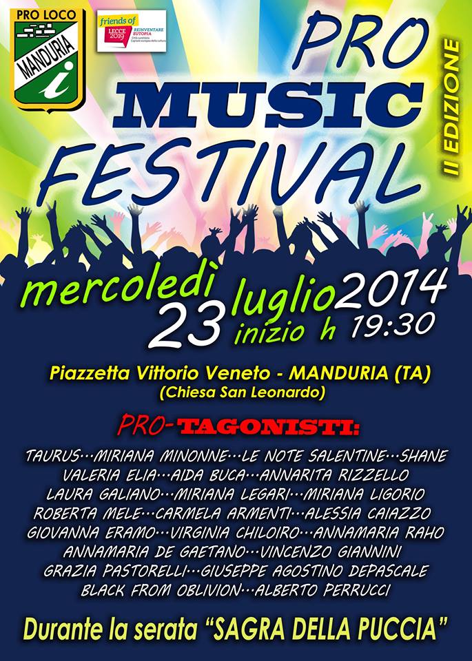 MANDURIA. Parte la “Pro Music Festival II Edizione”