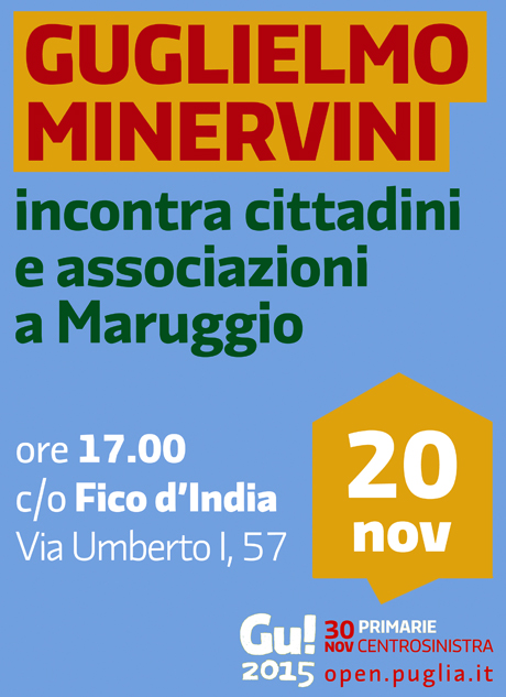 MARUGGIO. PD: “Incontro con Minervini, candidato alle primarie del centro sinistra”