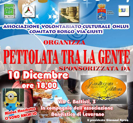 TARANTO. “Pettolata fra la gente” il 10 dicembre in Via Cesare Battisti