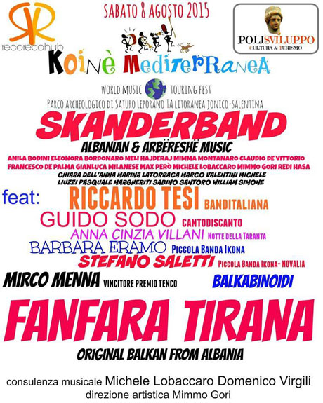 Progetto “Koinè Mediterranea World Music & Touring Fest”: domani la presentazione a Taranto