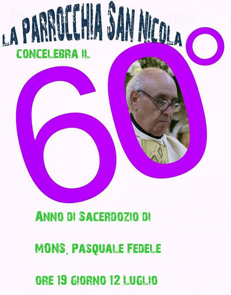 LIZZANO. Il 60esimo anno di sacerdozio di mons. Pasquale