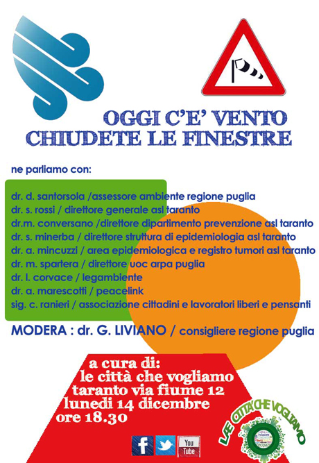 TARANTO. “Oggi c’è vento, chiudete le finestre”