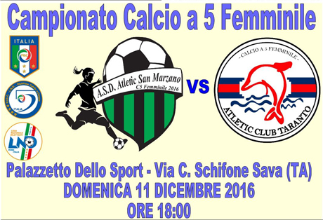 CALCIO FEMMINILE.  Atletic San Marzano. La gara di domenica con l’Atletic Club Taranto