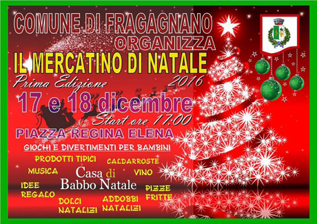 FRAGAGNANO. L’amministrazione comunale inaugura la  I^ ed. del “Mercatino di Natale”