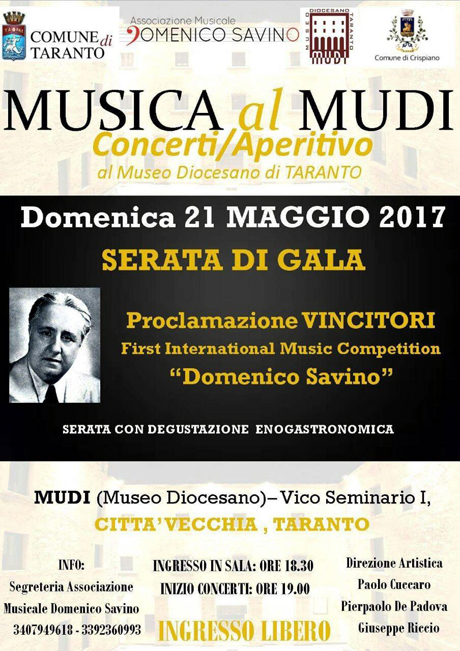 TARANTO. First International Music Competition “Domenico Savino”. Una settimana con duecento talenti musicali da tutto il mondo