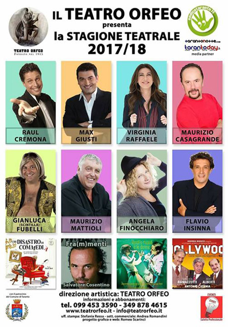 TARANTO. Presentazione Stagione Teatrale dell’Orfeo 2017/2018