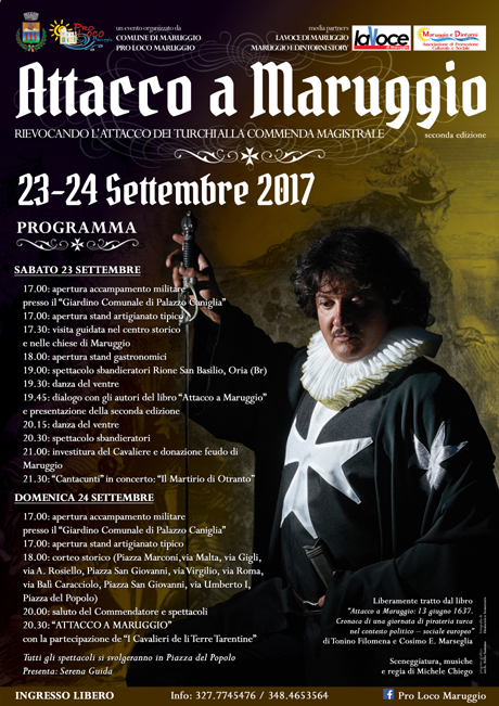 “Attacco a Maruggio”, il 23 e 24 settembre la rievocazione storica tra cortei, arte, musica e spettacoli