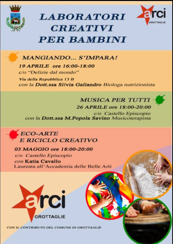 GROTTAGLIE. Circolo Arci: “LABORATORI CREATIVI PER BAMBINI”