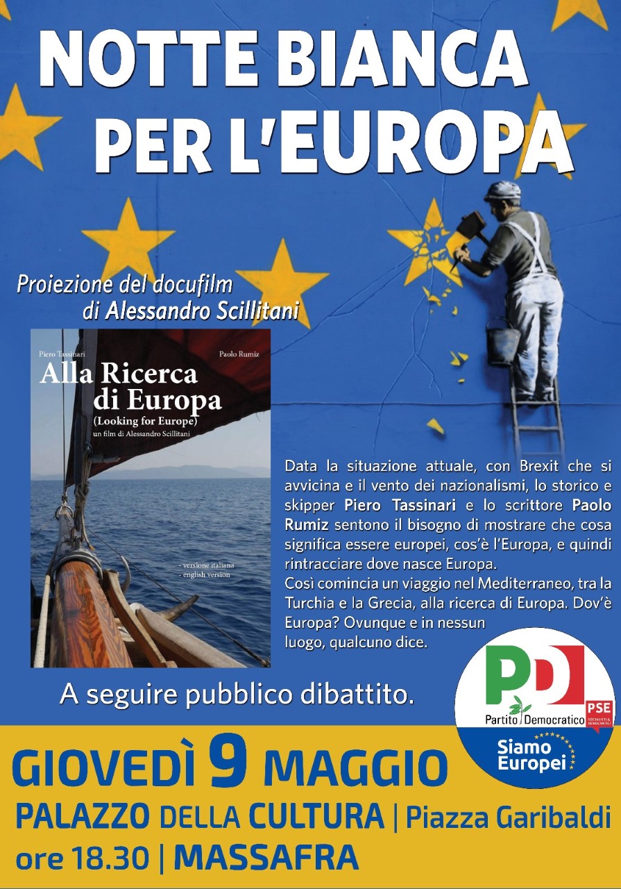 MASSAFRA. Giovedì 9 maggio proiezione docufilm “Alla ricerca di Europa”