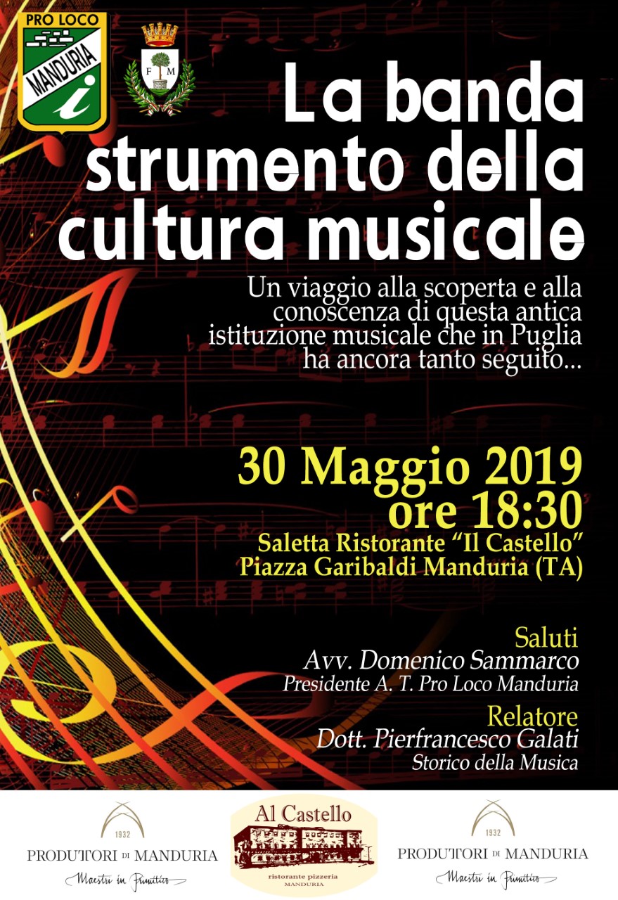 MANDURIA. “La banda strumento della cultura musicale”, un interessante seminario sulla cultura bandistica in Puglia