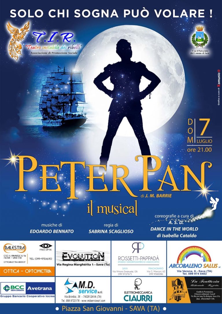 SAVA. L’associazione Teatro Instabile dei Ribelli porta in scena il musical “Peter Pan”