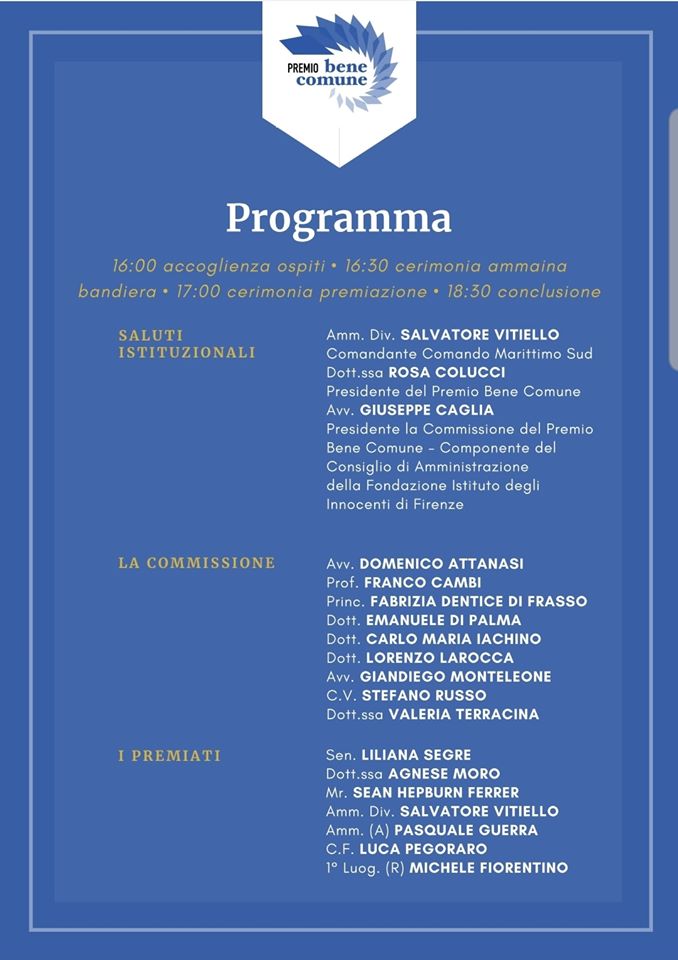 TARANTO. Premio Fondazione Bene Comune – II edizione – 2019