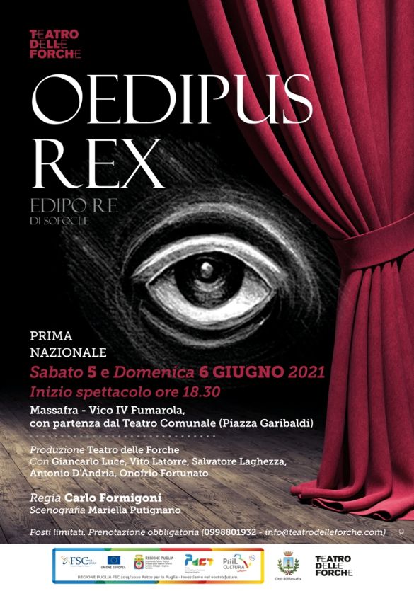 Massafra. “OEDIPUS REX” Edipo Re di Sofocle, la nuova produzione del Teatro delle Forche