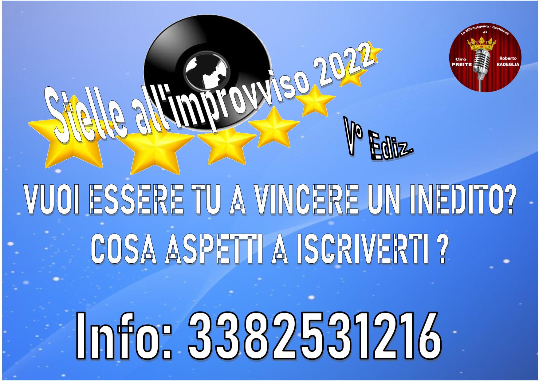 Riparte la 5° edizione del concorso canoro nazionale STELLE ALL’IMPROVVISO