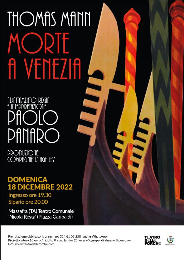 MASSAFRA. Domenica 18 dicembre “Morte a Venezia”, con Paolo Panaro